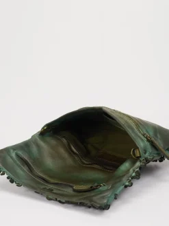 Damen Alchimia – Clutch aus Kalbleder mit Blumenapplikation