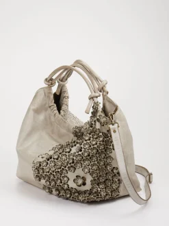 Damen Alchimia – Hobo Bag aus Leder mit Floraldetails
