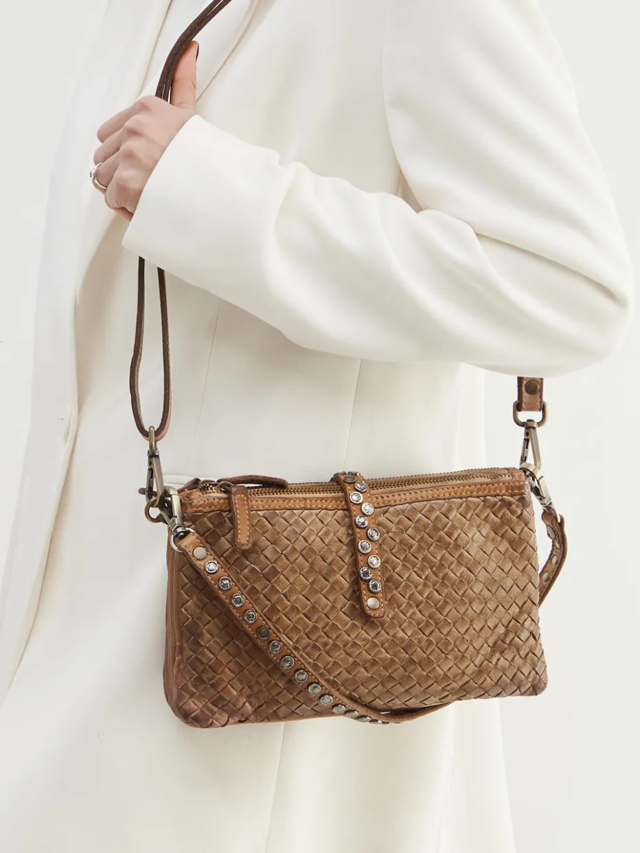 Damen Alchimia – Schultertasche aus Kalbleder cognac