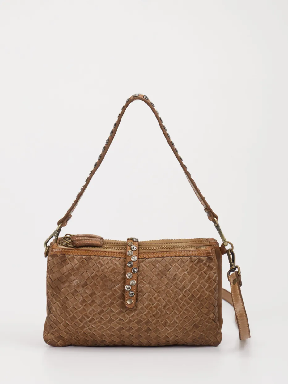 Damen Alchimia – Schultertasche aus Kalbleder cognac