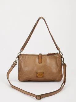 Damen Alchimia – Schultertasche aus Kalbleder cognac