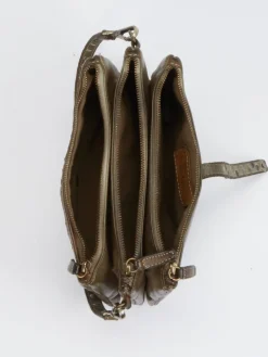 – Schultertasche aus Kalbleder in Oliv*Alchimia Clearance