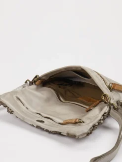 – Schultertasche aus Kalbleder mit Blumenoptik*Alchimia Hot