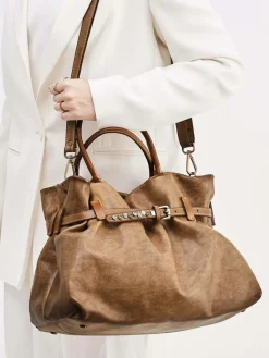 Damen Alchimia – Shopper Bag aus Kalbleder Cognac