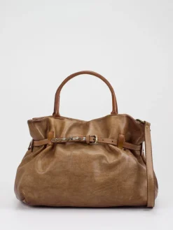 Damen Alchimia – Shopper Bag aus Kalbleder Cognac