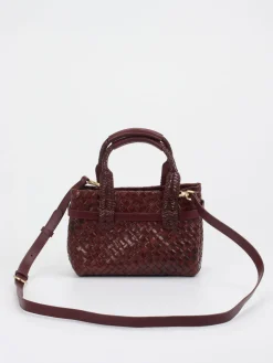 Allan K – Mini Tote Bag aus Flechtleder in Wein*Allan K - Antwerp Sale