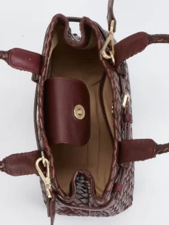 Allan K – Mini Tote Bag aus Flechtleder in Wein*Allan K - Antwerp Sale