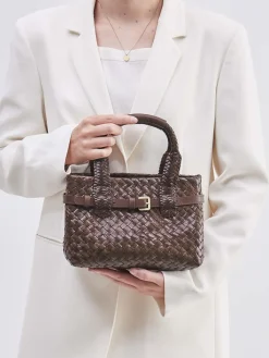 Allan K – Mini Tote Bag aus Flechtleder Dunkel*Allan K - Antwerp Hot