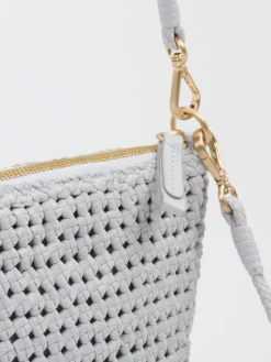 Damen Allan K - Antwerp Allan K – Schultertasche aus Flechtleder Hellgrau