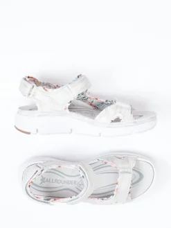 Damen Allrounder – Trekkingsandale aus geprägtem Leder hell