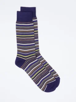 Herren Alto Milano – Crew-Socken aus Baumwollmix gestreift