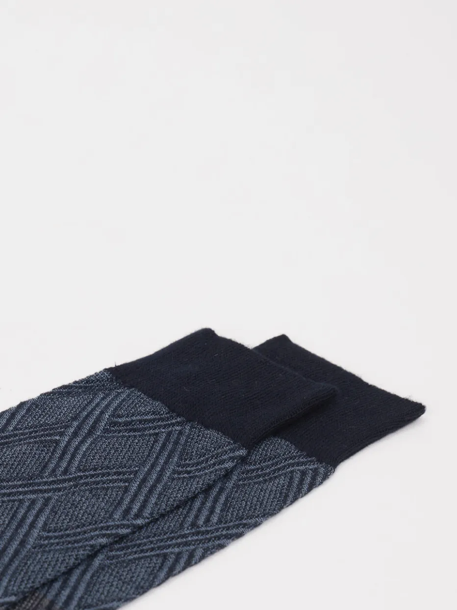 – Crew-Socken aus Baumwolle mit Rautenmuster*Alto Milano New