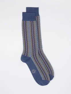Herren Alto Milano – Feinstricksocken aus Textil mit Streifen