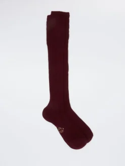– Kniestrümpfe aus Baumwolle in Bordeaux*Alto Milano