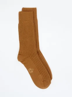 – Rippstricksocken aus Wolle karamell*Alto Milano