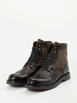 – Brogue Boots aus Kalbleder und Tweed*Ambitious Hot