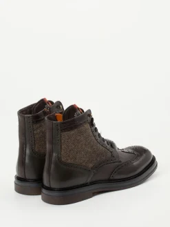 – Brogue Boots aus Kalbleder und Tweed*Ambitious Hot