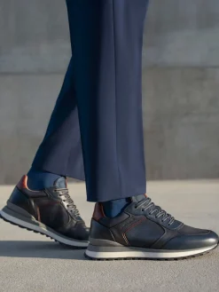 – Retro-Sneaker aus Kalbleder und Mesh dunkelblau*Ambitious Online