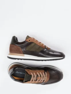Herren Ambitious – Retro-Sneaker aus Kalbleder-Mix Dunkel