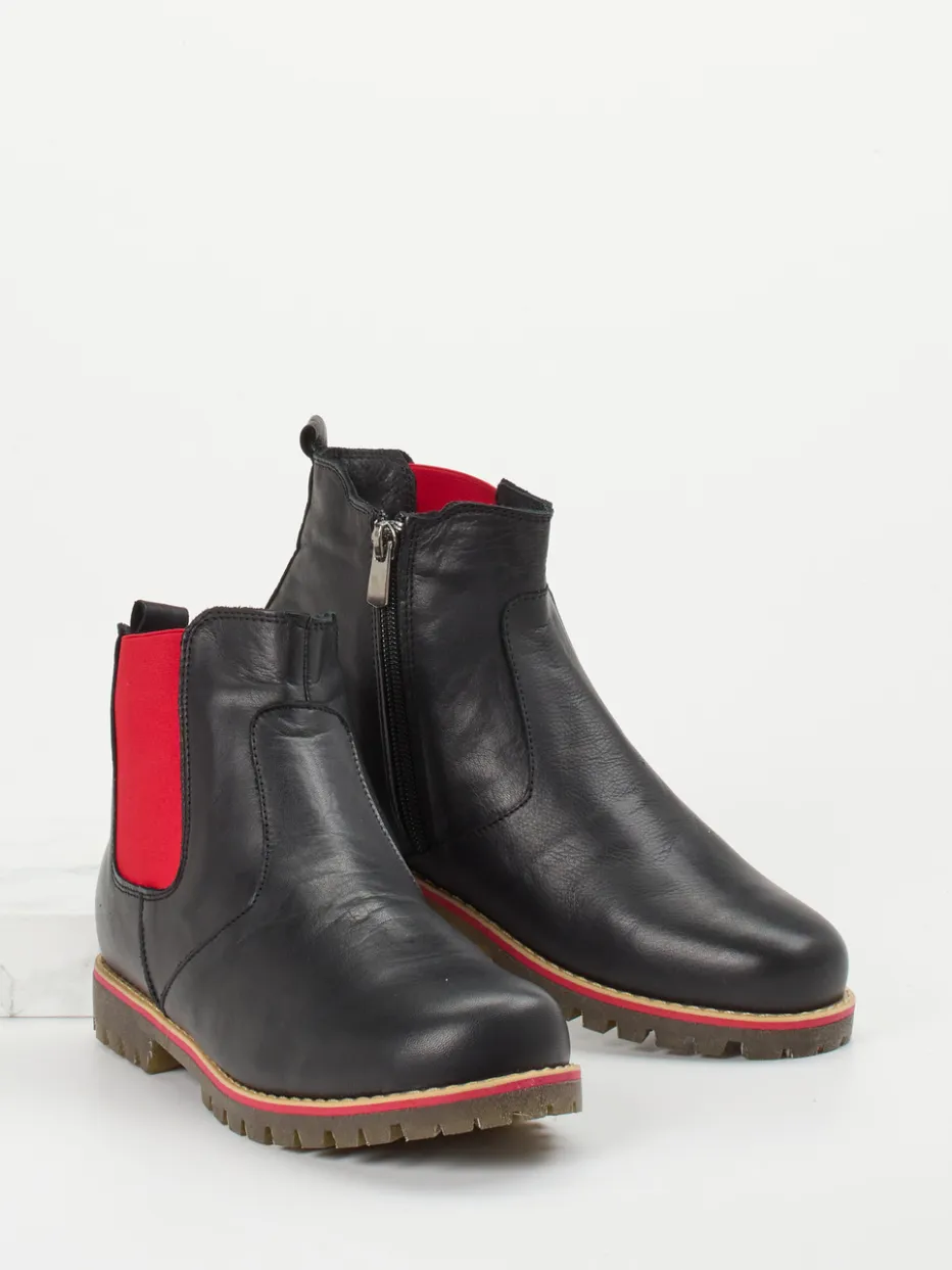Damen Andrea Conti – Chelsea Boots aus Kalbleder Rot