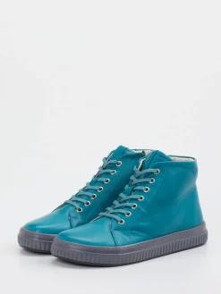 Damen Andrea Conti – High-Top Sneaker aus Kalbleder petrol