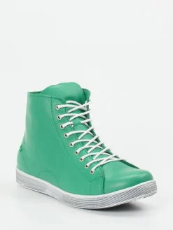 Damen Andrea Conti – High-Top Sneaker aus Kalbleder smaragd