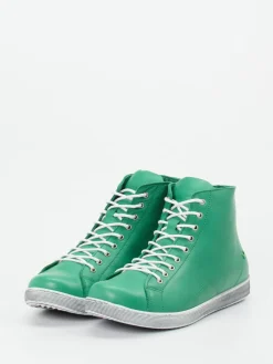 Damen Andrea Conti – High-Top Sneaker aus Kalbleder smaragd