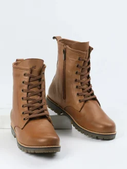 Damen Andrea Conti – Schnürboots aus Kalbleder cognac