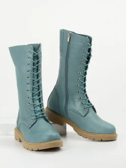 Damen Andrea Conti – Schnürstiefelette aus Kalbleder Petrol