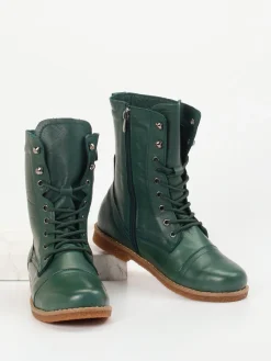 Damen Andrea Conti – Schnürstiefel aus Kalbleder tannen