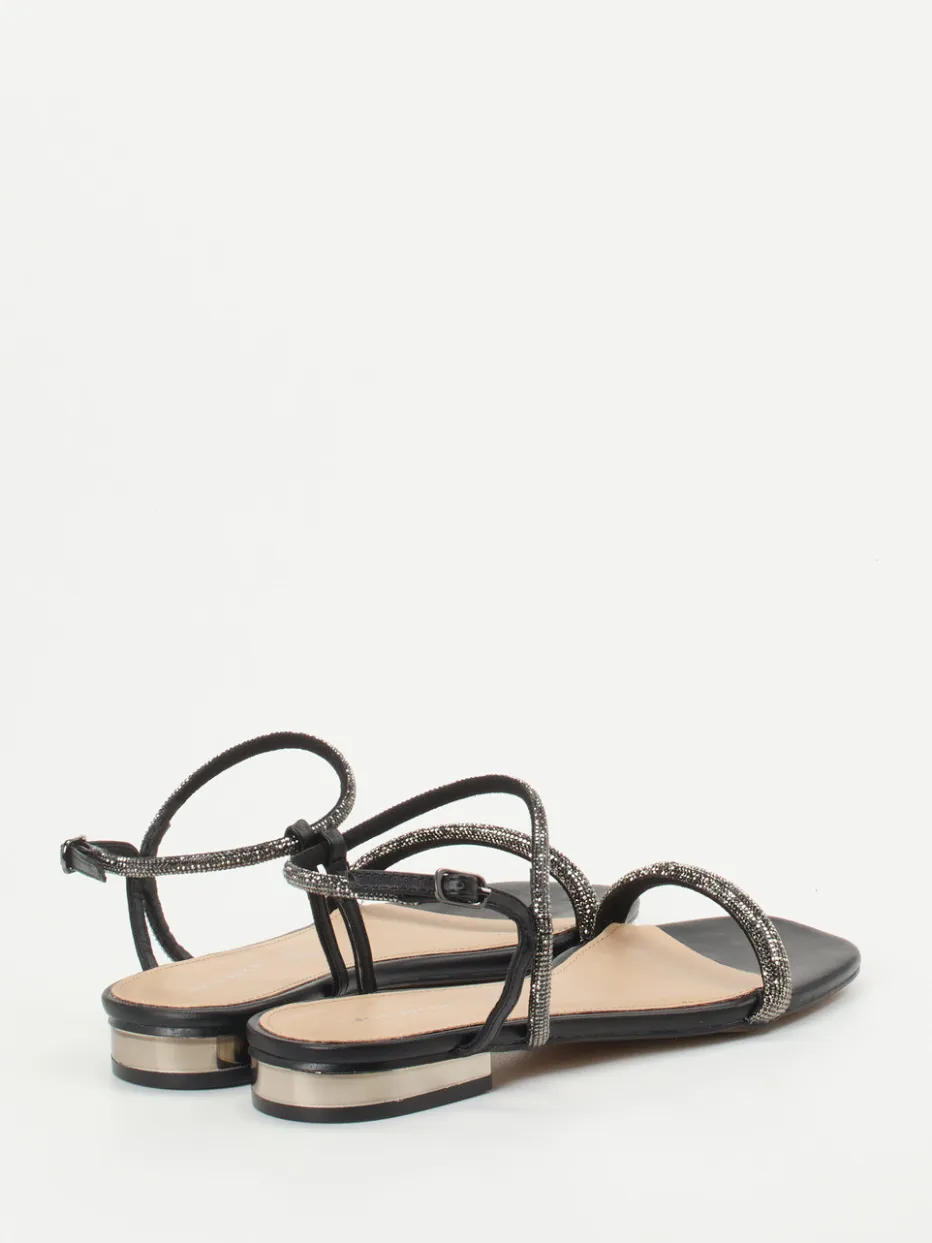 Damen Andrea Puccini – Abendsandale aus Metallicleder