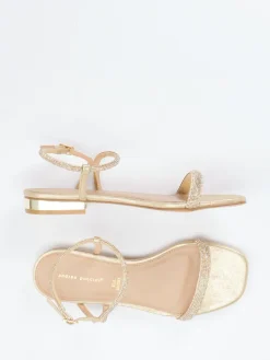 – Abendsandale aus Metallicleder*Andrea Puccini Sale