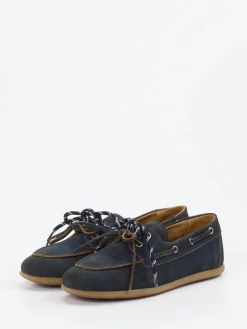 Damen Andrea Puccini – Bootsschuhe aus Veloursleder dunkel