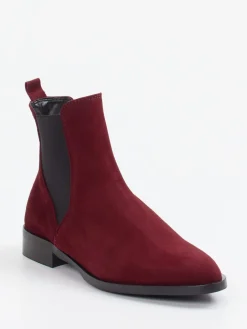 Damen Andrea Puccini – Chelsea Boots aus Veloursleder Bordeaux