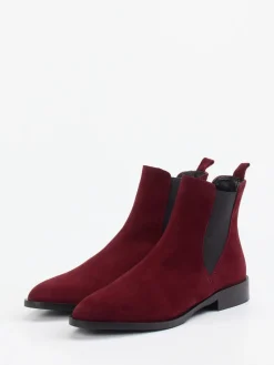 Damen Andrea Puccini – Chelsea Boots aus Veloursleder Bordeaux