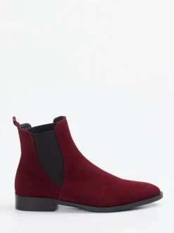 Damen Andrea Puccini – Chelsea Boots aus Veloursleder Bordeaux