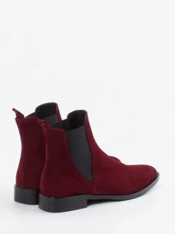 Damen Andrea Puccini – Chelsea Boots aus Veloursleder Bordeaux