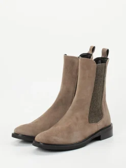 – Chelsea Boots aus Veloursleder Taupe*Andrea Puccini Clearance