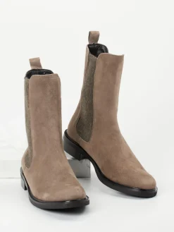 – Chelsea Boots aus Veloursleder Taupe*Andrea Puccini Clearance