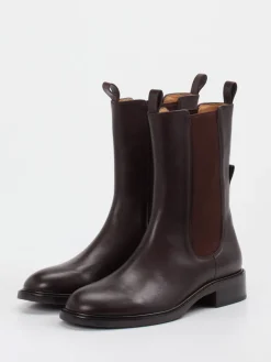 Damen Andrea Puccini – Chelsea Boots aus Glattleder Dunkel
