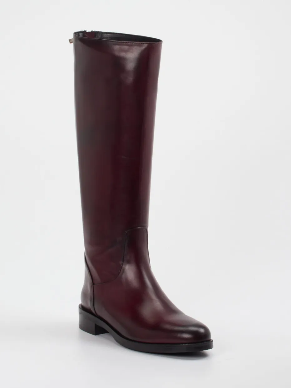 Damen Andrea Puccini – Kniehohe Stiefel aus Kalbleder Bordeaux