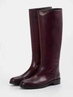 Damen Andrea Puccini – Kniehohe Stiefel aus Kalbleder Bordeaux