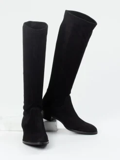 Damen Andrea Puccini – Kniehohe Stiefel aus Stretch-Veloursleder