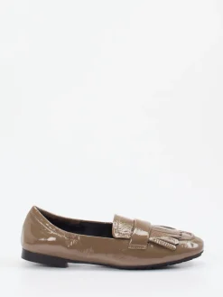 Damen Andrea Puccini – Loafer aus Lackleder in Taupe