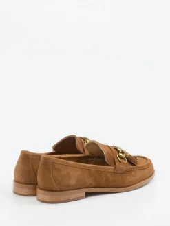 Damen Andrea Puccini – Loafer aus Veloursleder cognac
