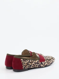 Damen Andrea Puccini – Loafer aus Veloursleder mit Leoprint