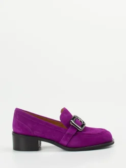 Damen Andrea Puccini – Loafer aus Veloursleder violett