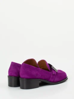 Damen Andrea Puccini – Loafer aus Veloursleder violett