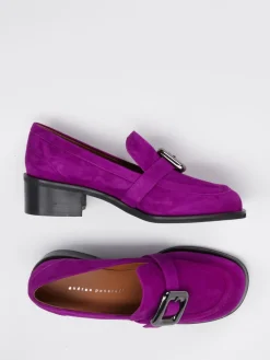 Damen Andrea Puccini – Loafer aus Veloursleder violett