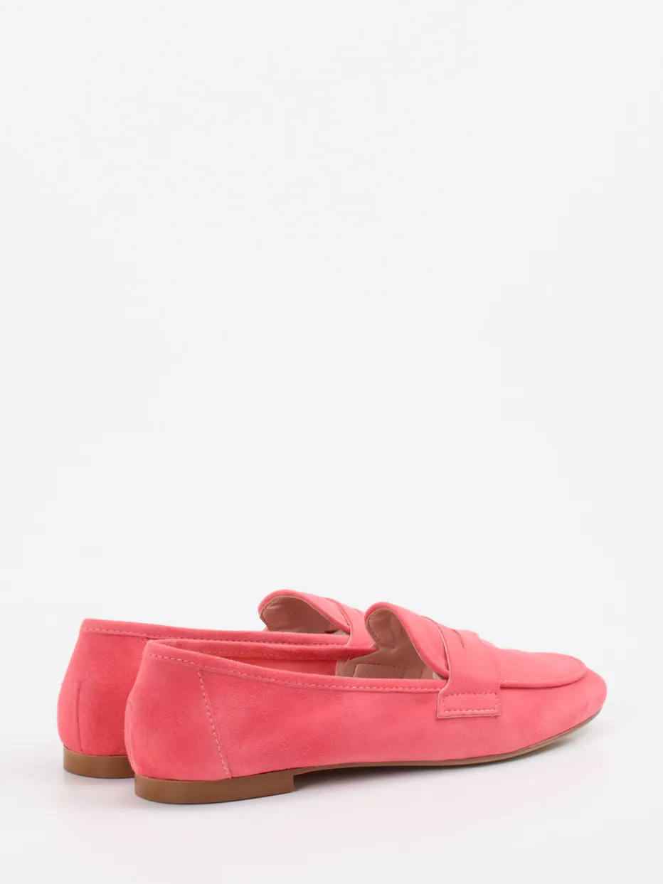 Damen Andrea Puccini – Loafer aus Veloursleder Korallrosa